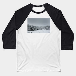 Forest in Wicklow Gap Snow Baseball T-Shirt